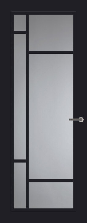 Binnendeur met glas FR500 | Frame | Diep zwart
