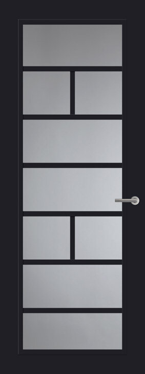 Binnendeur met glas FR505 | Frame | Diep zwart
