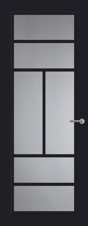 Binnendeur met glas FR507 | Frame | Diep zwart