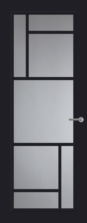 Binnendeur met glas FR509 | Frame | Diep zwart