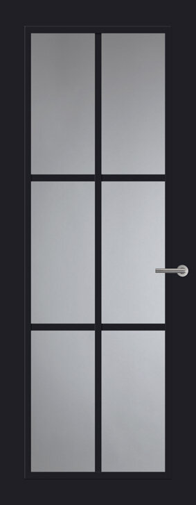 Binnendeur met glas FR511 | Frame | Diep zwart