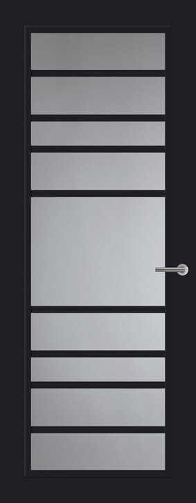 Binnendeur met glas FR518 | Frame | Diep zwart