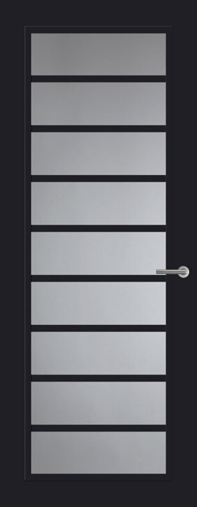 Binnendeur met glas FR519 | Frame | Diep zwart