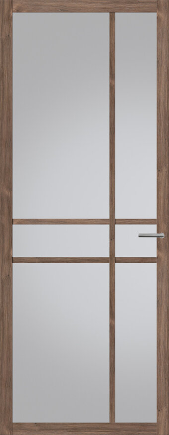 Binnendeur met glas NDB905 | Nova design | Donker eiken