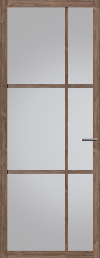 Binnendeur met glas NDB906 | Nova design | Donker eiken