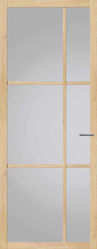 Binnendeur met glas NDB906 | Nova design | Licht eiken