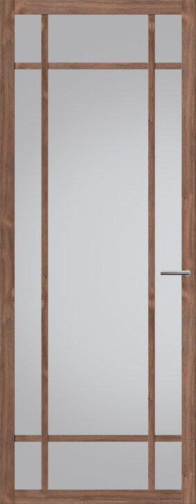 Binnendeur met glas NDB907 | Nova design | Donker eiken