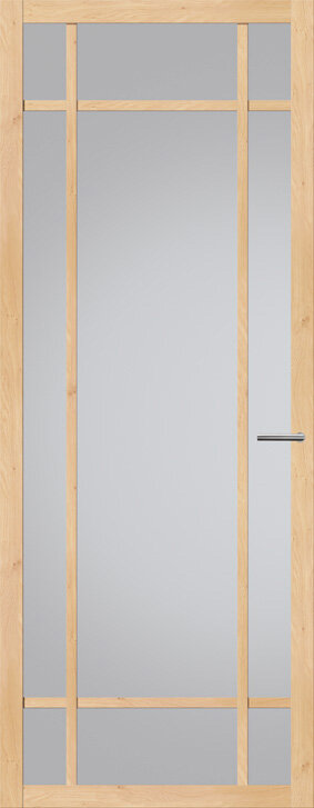 Binnendeur met glas NDB907 | Nova design | Licht eiken