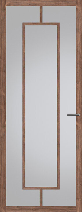 Binnendeur met glas NDB908 | Nova design | Donker eiken